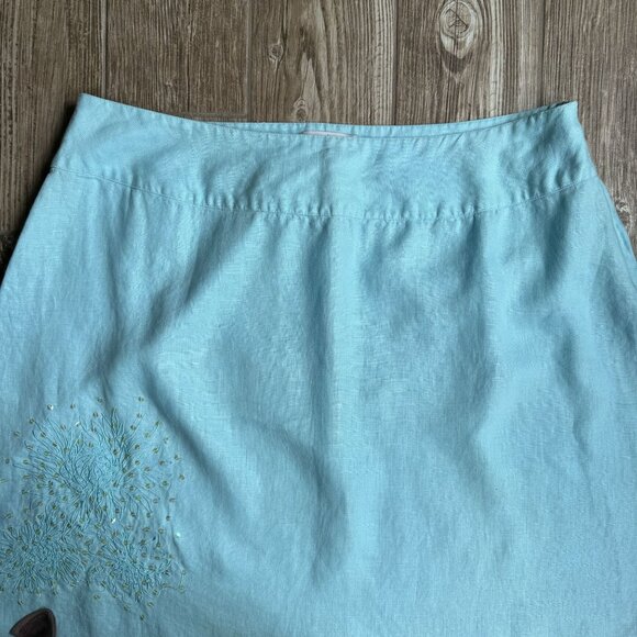 Paraphrase‎ Y2K Linen Embroidered Skirt Womens 20W Short Fairy Embroidered Vtg - Picture 7 of 8